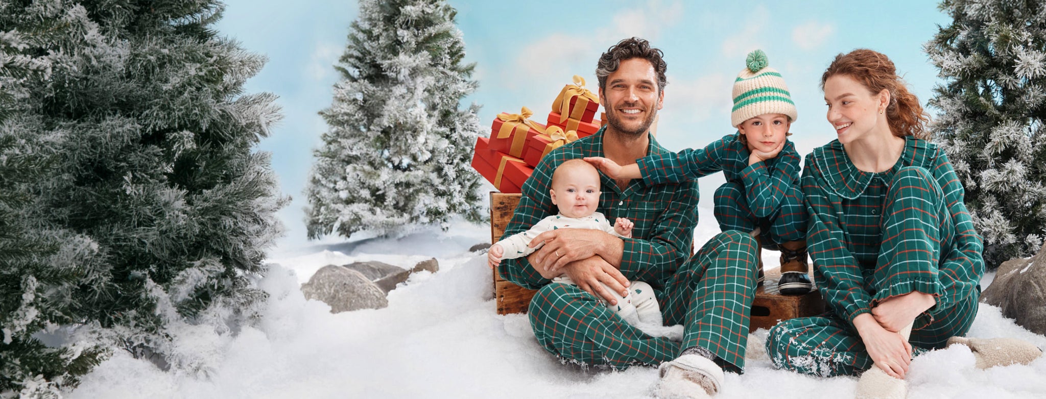 60+ new holiday prints
Made to match or mix.
family wearing matching plaid pajamas