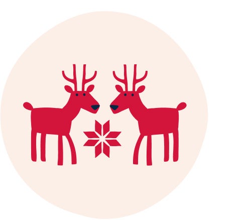 "dear deer" red reindeer print