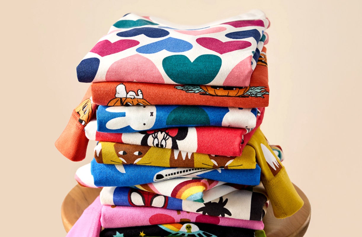 cotton pajamas stack of folded pajamas