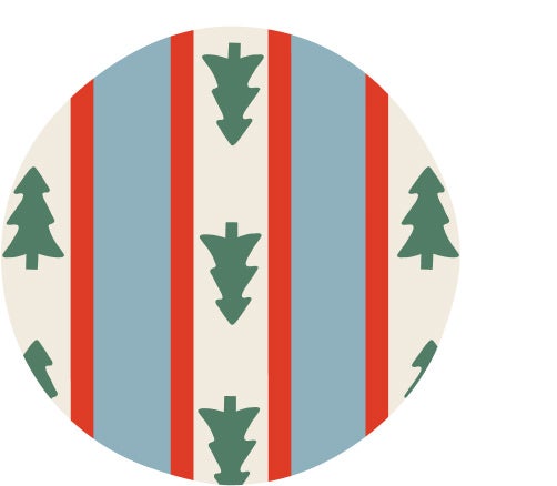 Christmas tree ribbons print