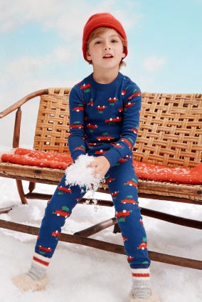 boy in blue pajamas
